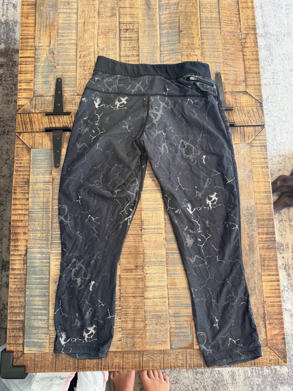 Nike Black Joggers with Gray Marble Pattern